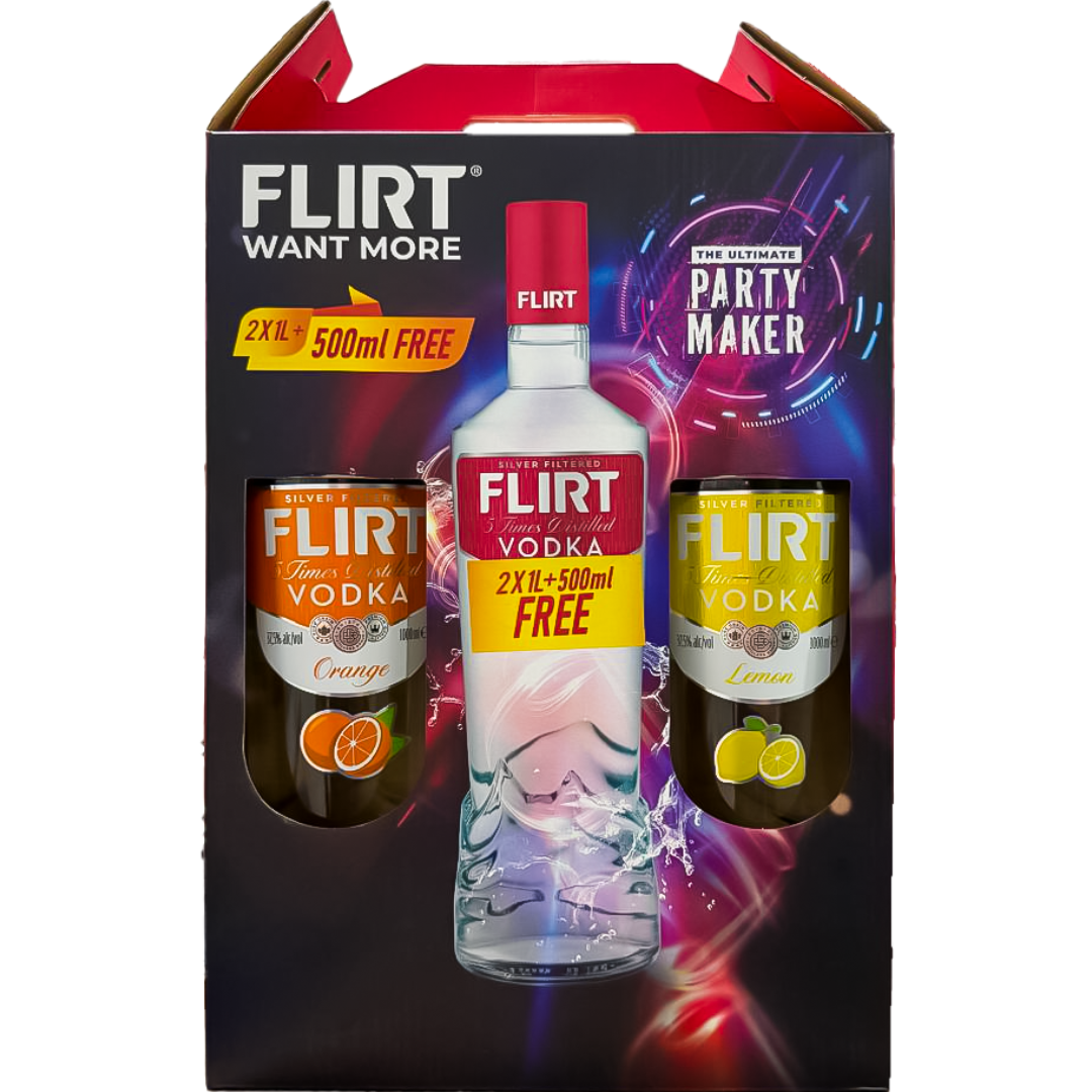 FLIRT ORANGE LTR + LEMON LTR + 50CL FREE ( PROMO PACK)