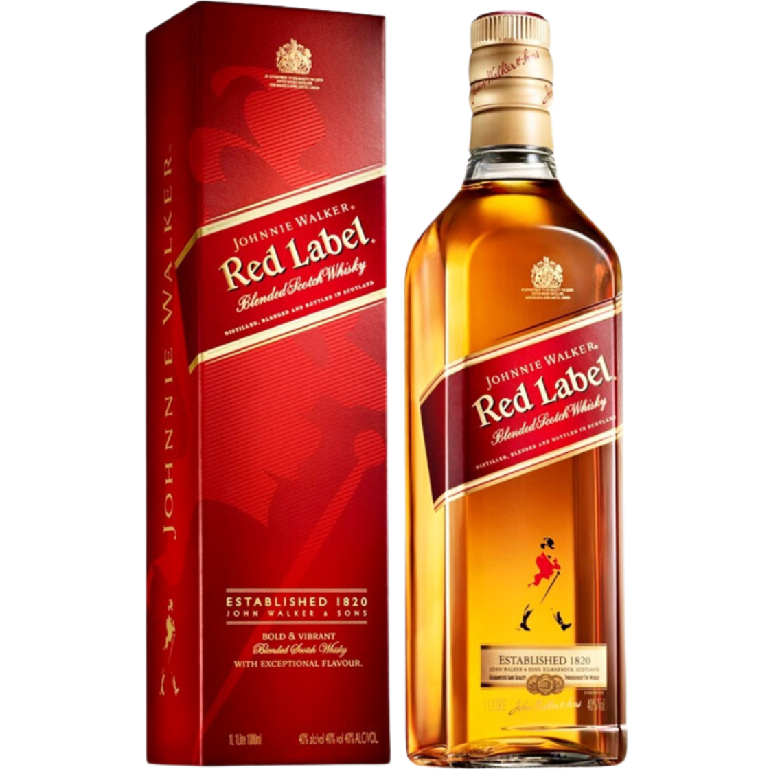 JOHNNIE WALKER RED LABEL WHISKY LTR