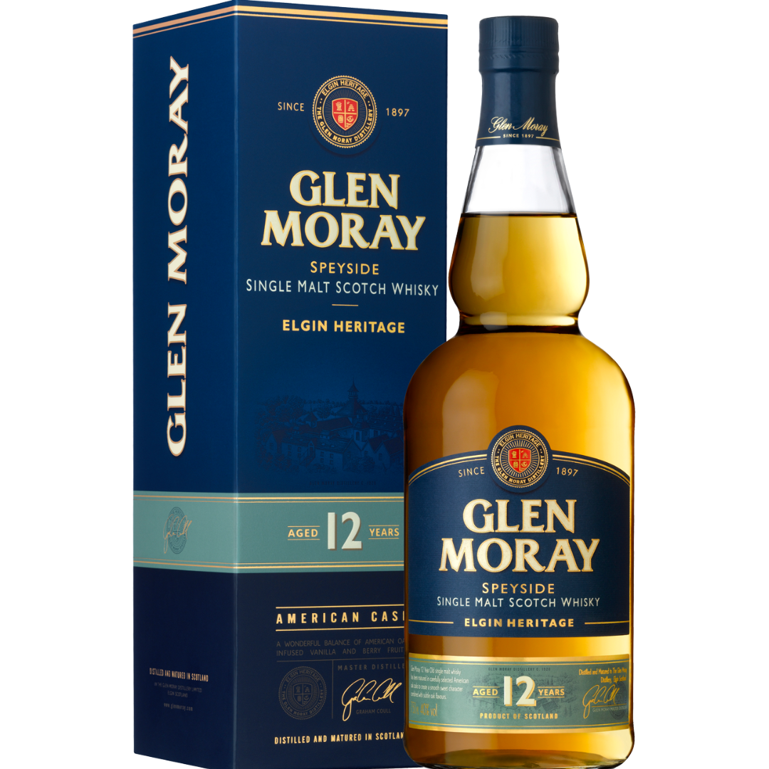 GLEN MORAY TUBE 12 YEARS OLD WHISKEY 70CL