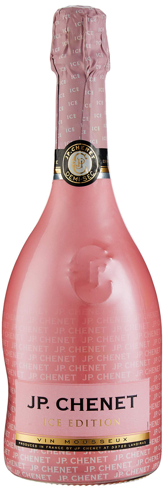 A bottle of JP CHENET ROSE SPARKLING 75CL wine with a pink hue and a label that includes the brand name and 'The Editition'.