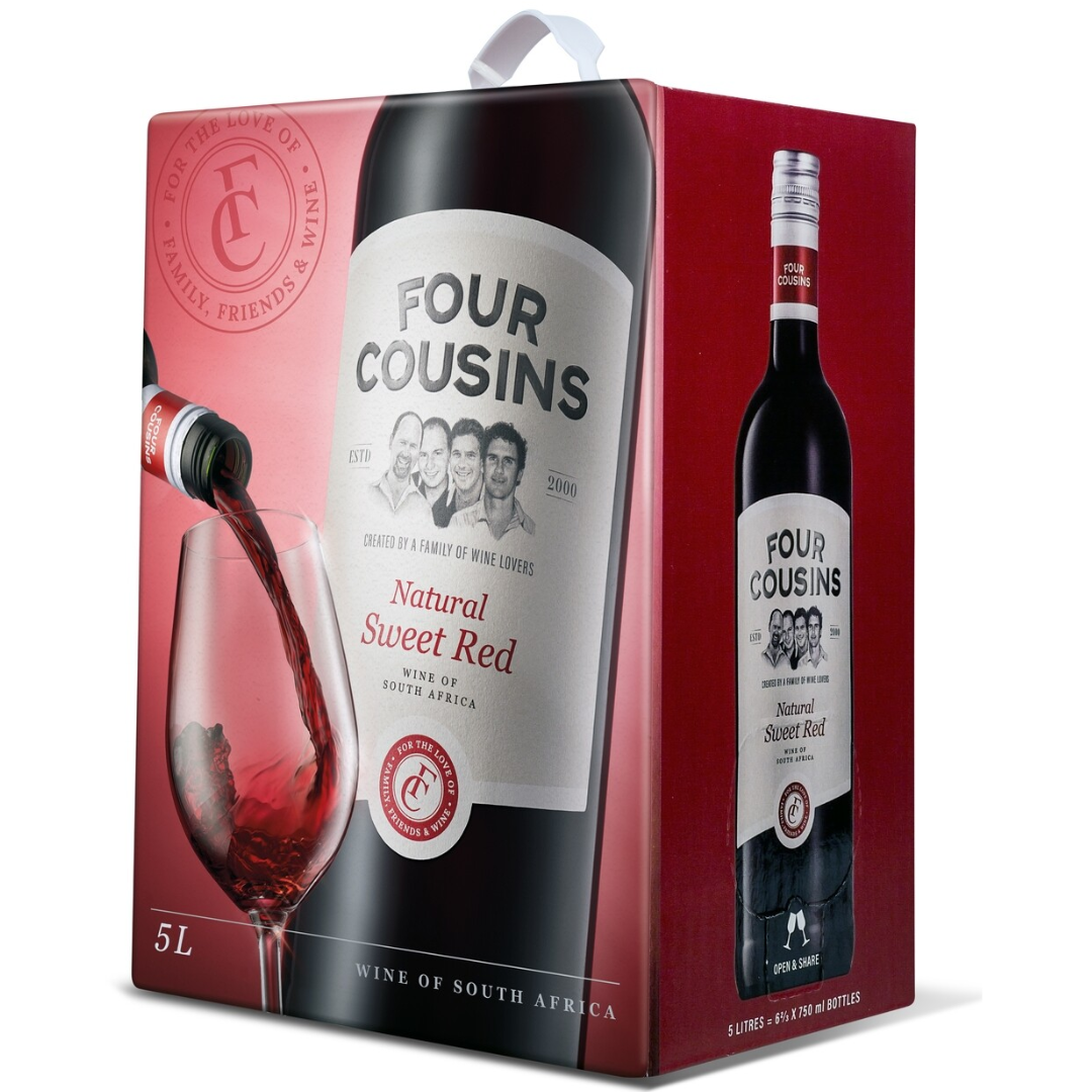 FOUR COUSINS NATURAL SWEET RED 5LTR