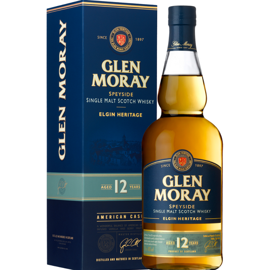 GLEN MORAY TUBE 12 YEARS OLD WHISKEY 70CL